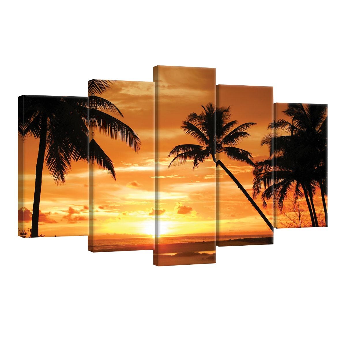 Set Tablouri DEGRETS 78448 Canvas, 60 x 100 cm, 5 piese (2x40x20 cm, 2x50x20 cm, 1x60x20 cm), Palmieri - apus