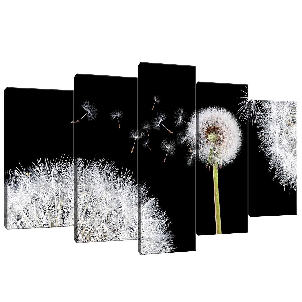 Set Tablouri DEGRETS 78463 Canvas, 60 x 100 cm, 5 piese (2x40x20 cm, 2x50x20 cm, 1x60x20 cm), Papadie 1 3D