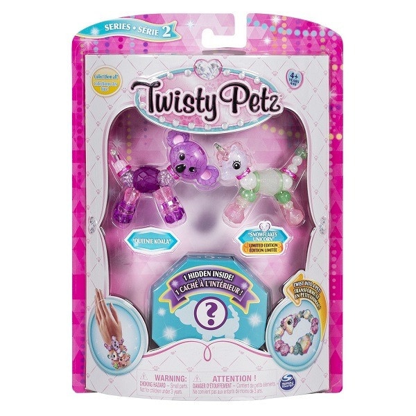 Set Twisty Petz - Pachet 3 figurine transformabile in bratari - Queenie Koala, Snowflakes Unicorn si figurina surpriza