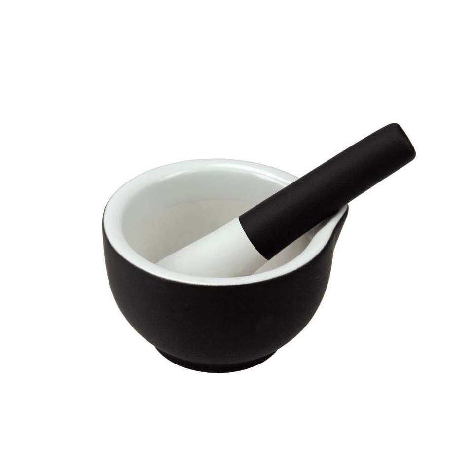 Bol cu pistil pentru maruntit Steady - negru M