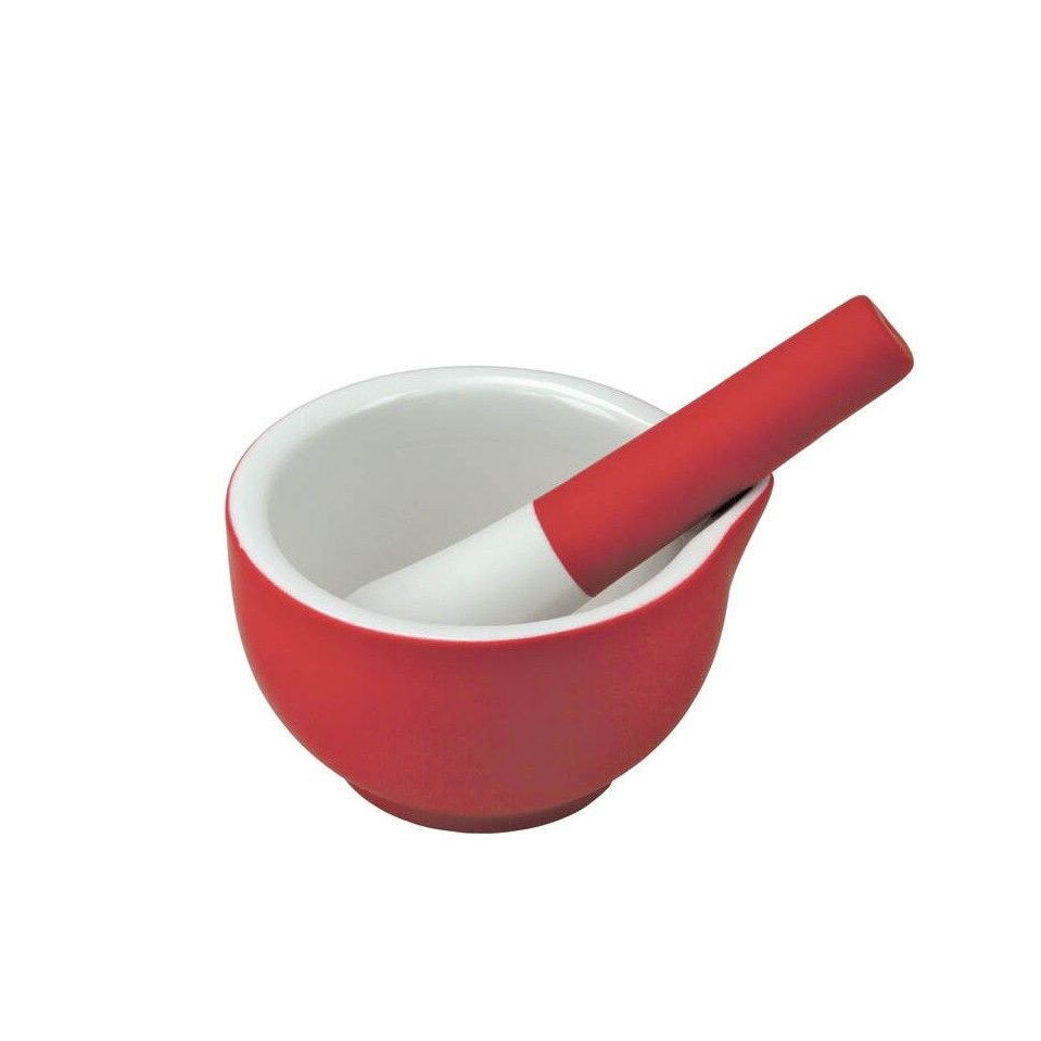 Bol cu pistil pentru maruntit Steady - rosu M