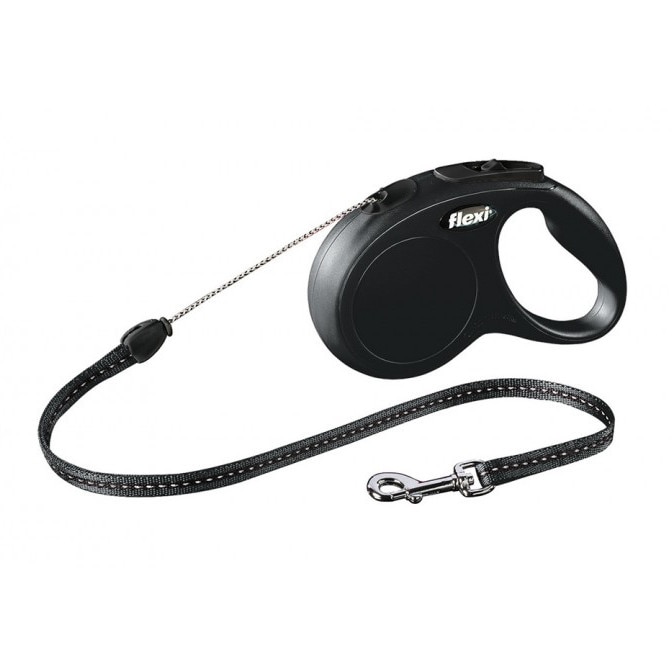 Lesa retractabila pentru caini Flexi, Classic, M, 5m, Negru