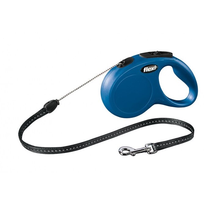 Lesa retractabila pentru caini Flexi, Classic, S, 5m, Albastru