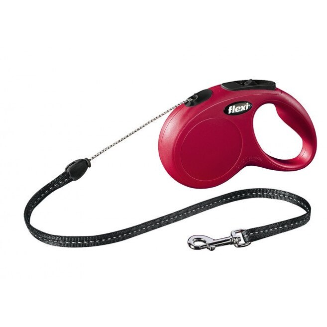 Lesa retractabila pentru caini Flexi, Classic, M, 5m, Rosu