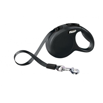 Lesa retractabila pentru caini Flexi, Classic, M, 5m, Negru Lesa retractabila pentru caini Flexi, Classic, M, 5m, Negru