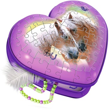 Puzzle 3D Ravensburger - Heart Box - Horses, 54 piese (12119) Puzzle 3D Ravensburger - Heart Box - Horses, 54 piese (12119)