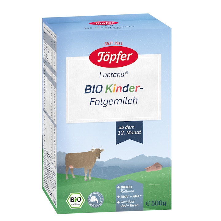 Formula de lapte praf Topfer Bio Kinder, 500 g, de la 1 an