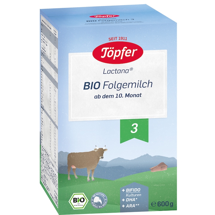 Formula de lapte praf Topfer Bio 3, 600 g, de la 10 luni
