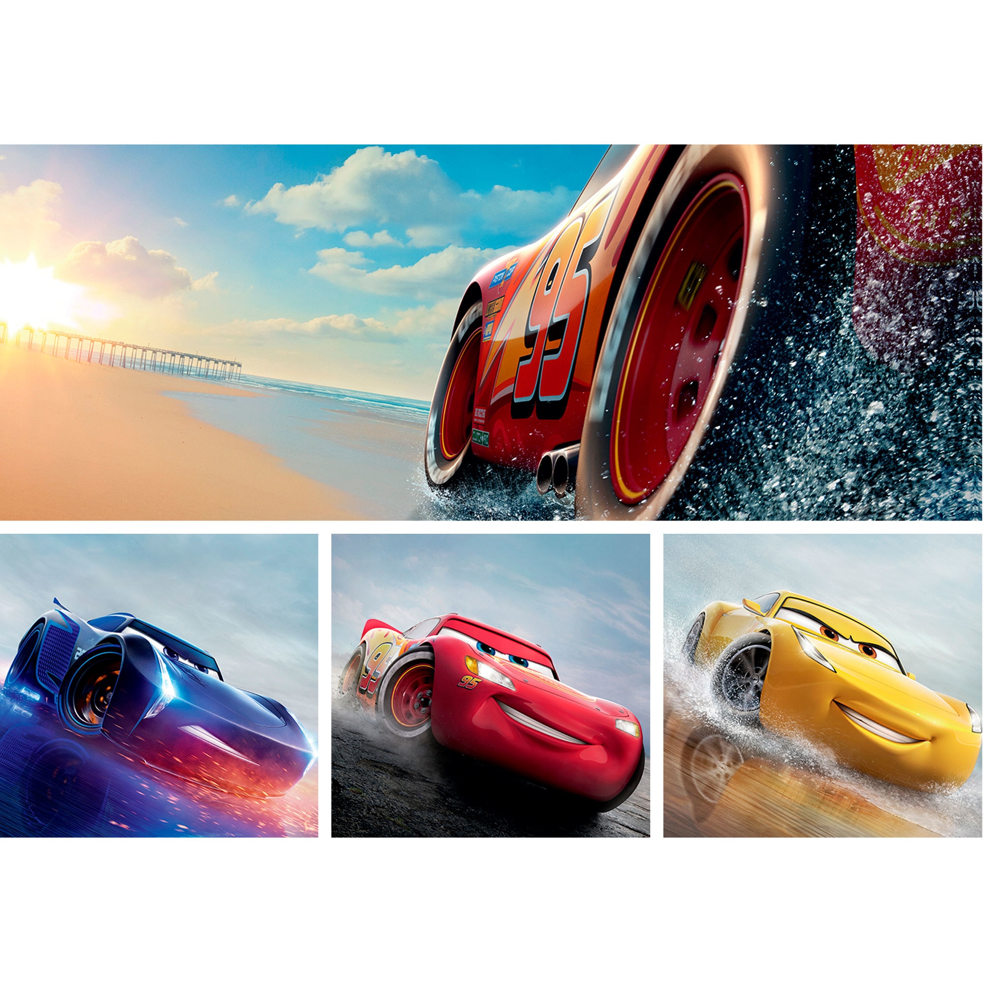 Set Tablouri DEGRETS 78639 Canvas, 55.8 x 80 cm, 4 piese (1x30x80 cm, 3x24.8x25.8 cm), Masini 6