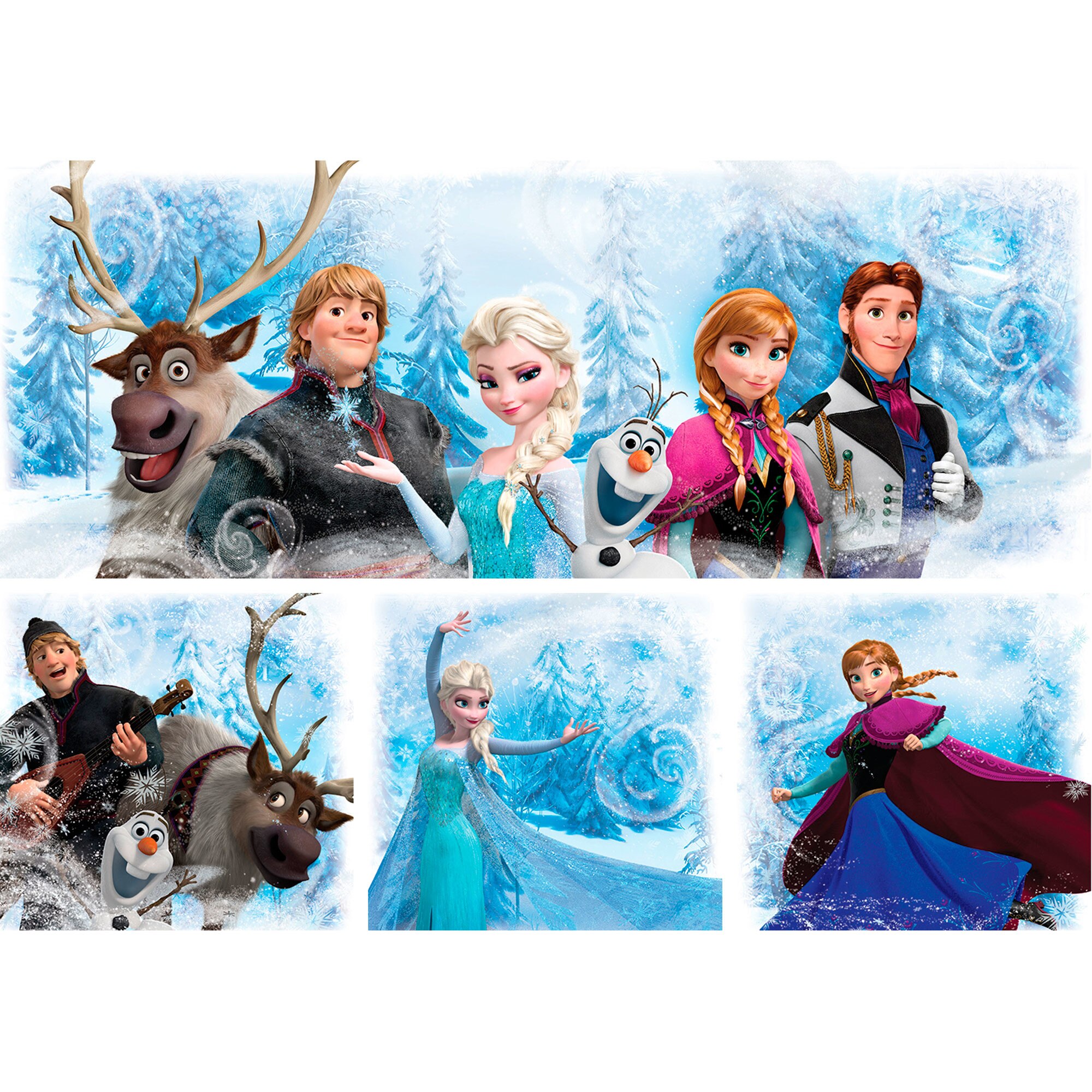 Set Tablouri DEGRETS 78640 Canvas, 55.8 x 80 cm, 4 piese (1x30x80 cm, 3x24.8x25.8 cm), Frozen 7