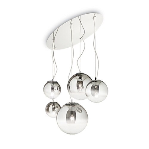 Lustra suspendata MAPA FADE 140759, Ideal Lux, cromat, 5 x 60W E27