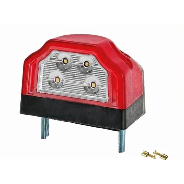 Lampa numar cu cocoasa, 96x64, 4 LED-uri, rosie, cu papuci, FT-031-A Fristom