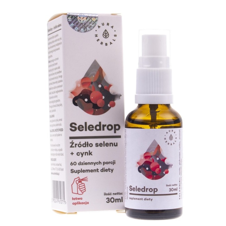Supliment nutritiv Seledrop Aura Herbals, Seleniu/Zinc, 30 ml