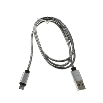 Cablu Omega lightning, metal, 1.8A, 1 m,argintiu Cablu Omega lightning, metal, 1.8A, 1 m,argintiu
