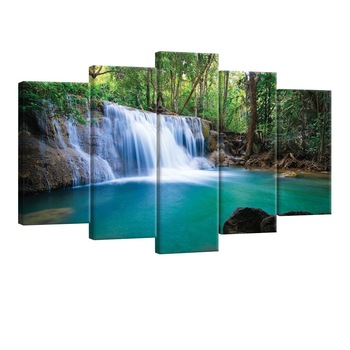 Set Tablouri DEGRETS 78534 Canvas, 60 x 100 cm, 5 piese (2x40x20 cm, 2x50x20 cm, 1x60x20 cm), Padure Set Tablouri DEGRETS 78534 Canvas, 60 x 100 cm, 5 piese (2x40x20 cm, 2x50x20 cm, 1x60x20 cm), Padure