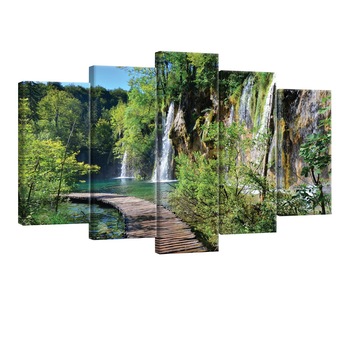 Set Tablouri DEGRETS 78532 Canvas, 60 x 100 cm, 5 piese (2x40x20 cm, 2x50x20 cm, 1x60x20 cm), Cale langa cascada Set Tablouri DEGRETS 78532 Canvas, 60 x 100 cm, 5 piese (2x40x20 cm, 2x50x20 cm, 1x60x20 cm), Cale langa cascada