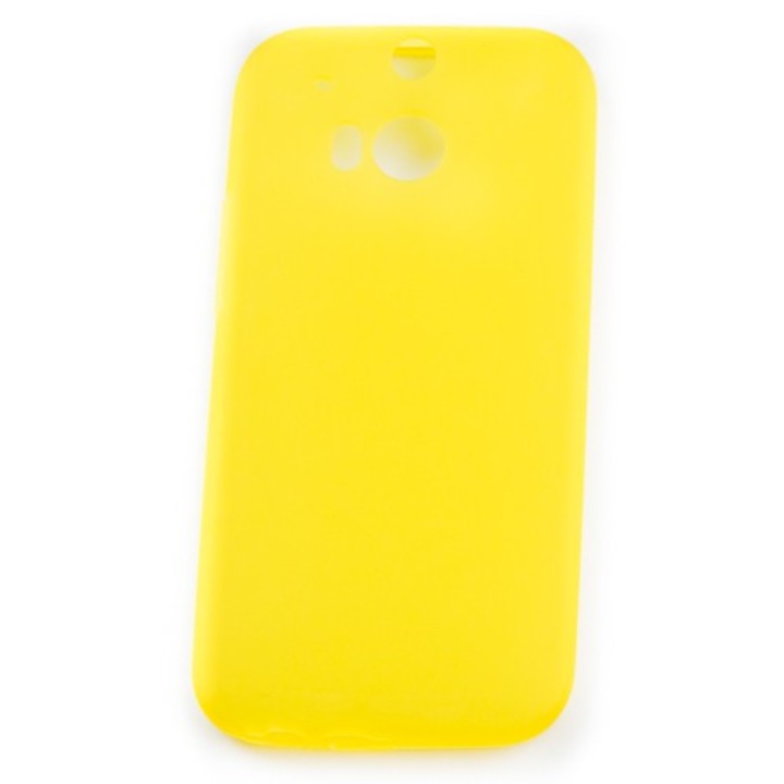 Калъф HTC One M8 жълт, ултра тънък силикон