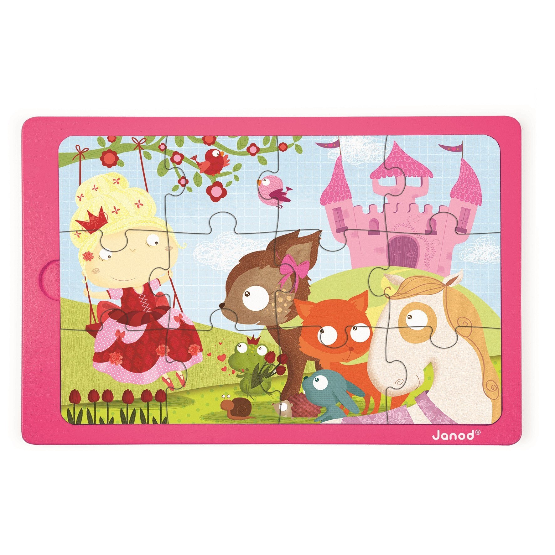 Puzzle 12 piese Janod Castelul printesei