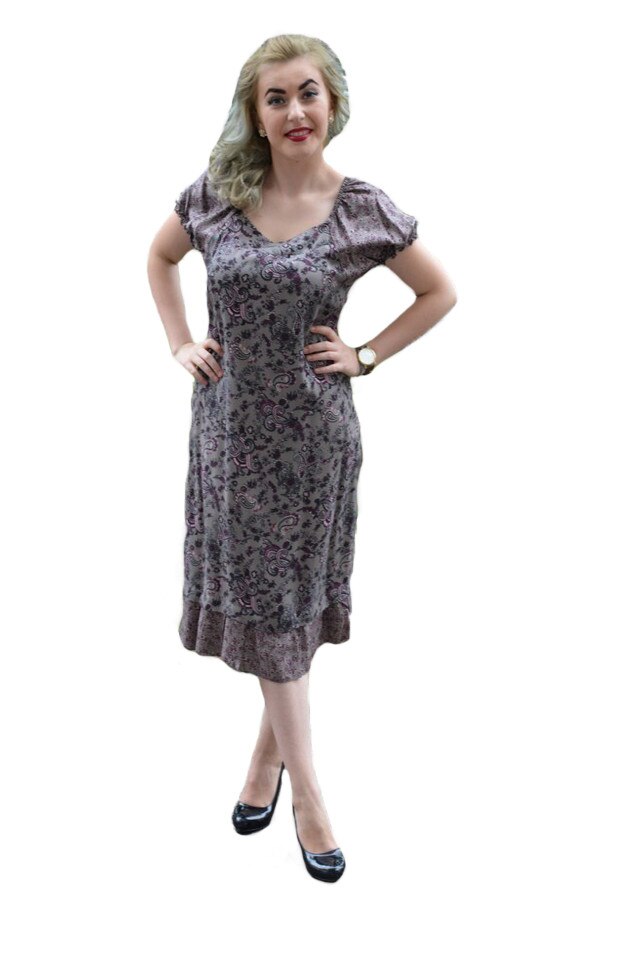 Rochie de primavara-vara,maneca scurta, D&J Exclusive, Gri