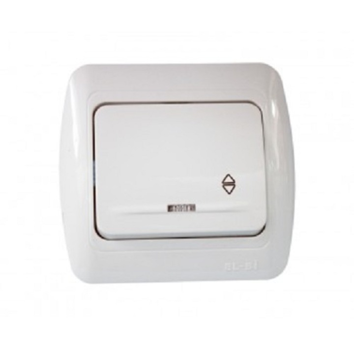 Intrerupator simplu cap-scara cu led EL-BI Tuna Fix alb