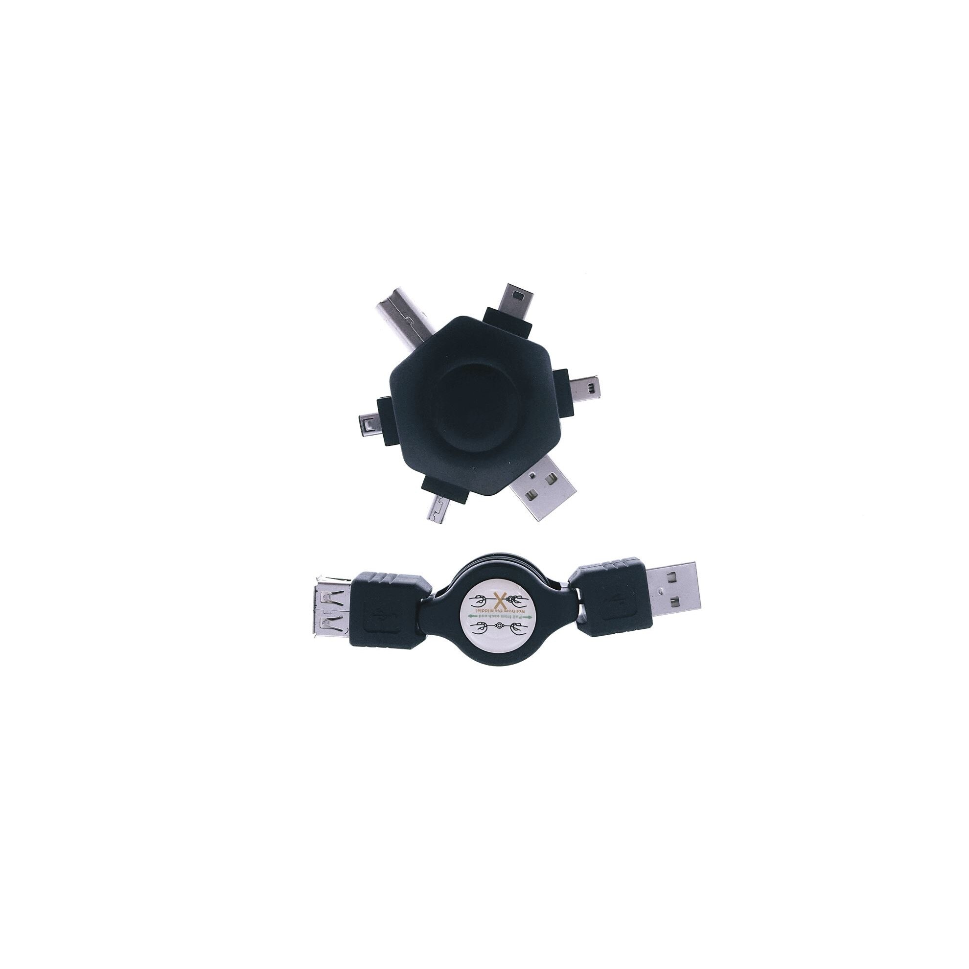 Kit cablu USB retractabil cu adaptor multifunctional