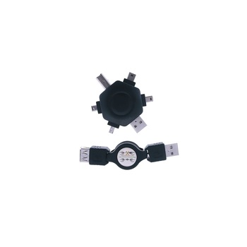 Kit cablu USB retractabil cu adaptor multifunctional Kit cablu USB retractabil cu adaptor multifunctional
