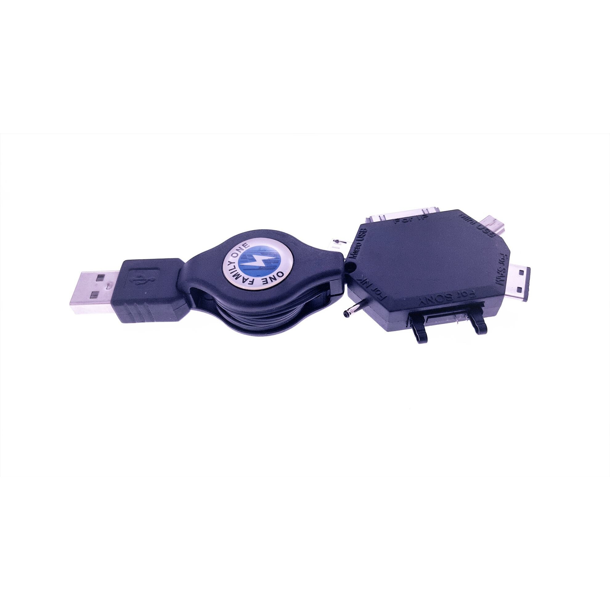 Kit cablu USB retractabil cu adaptor multifunctional 6 in 1