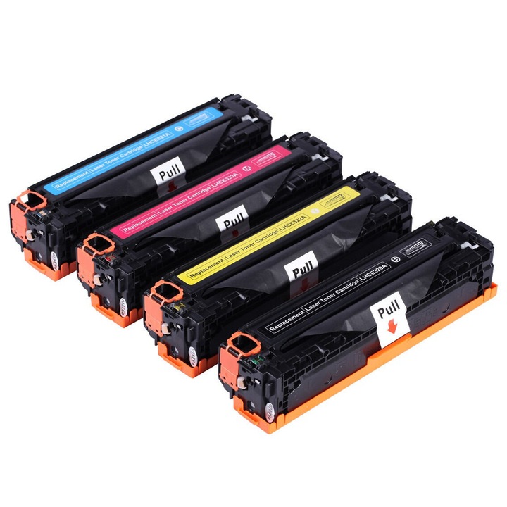 Set 4 Cartuse CE320/CE321/CE322/CE323 Toner Compatibile pentru HP LaserJet Pro CM 1417 fnw . CP 1525, CP 1525 n, CP 1525 nw, CP 1525 n, Pro CP 1525 nw, CP 1525, CM 1415 fn, CM 1415 fnw, CP1526 nw, CP1522 n, CP 1521 n, Set 4 8000 pag