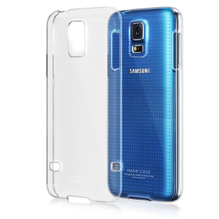 Защитен калъф за Samsung Galaxy S5, прозрачен, тънък, безплатно защитно фолио