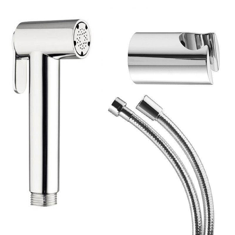 Set dus igienic rotund bidet din alama STELLA , suport fix in ABS, tub Ultraflex si kit de fixare