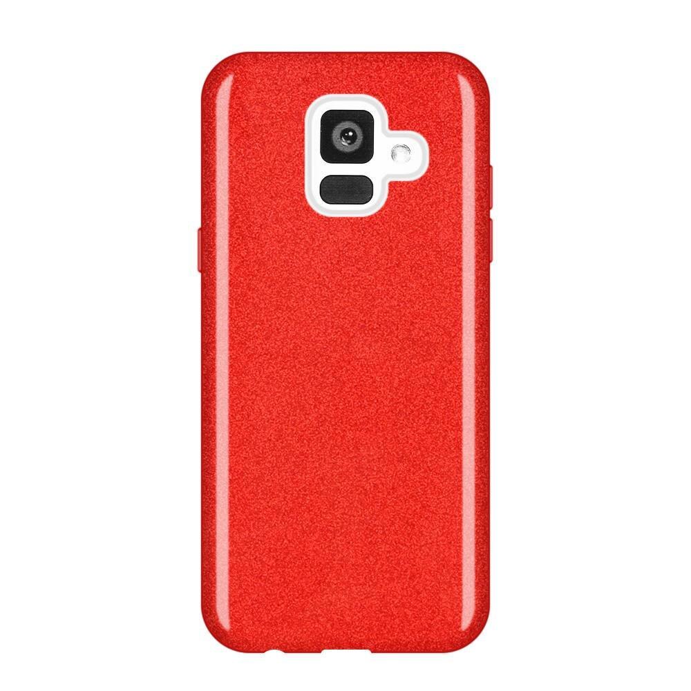 Husa Samsung Galaxy A6 2018 Shiny TPU Sclipici - rosu