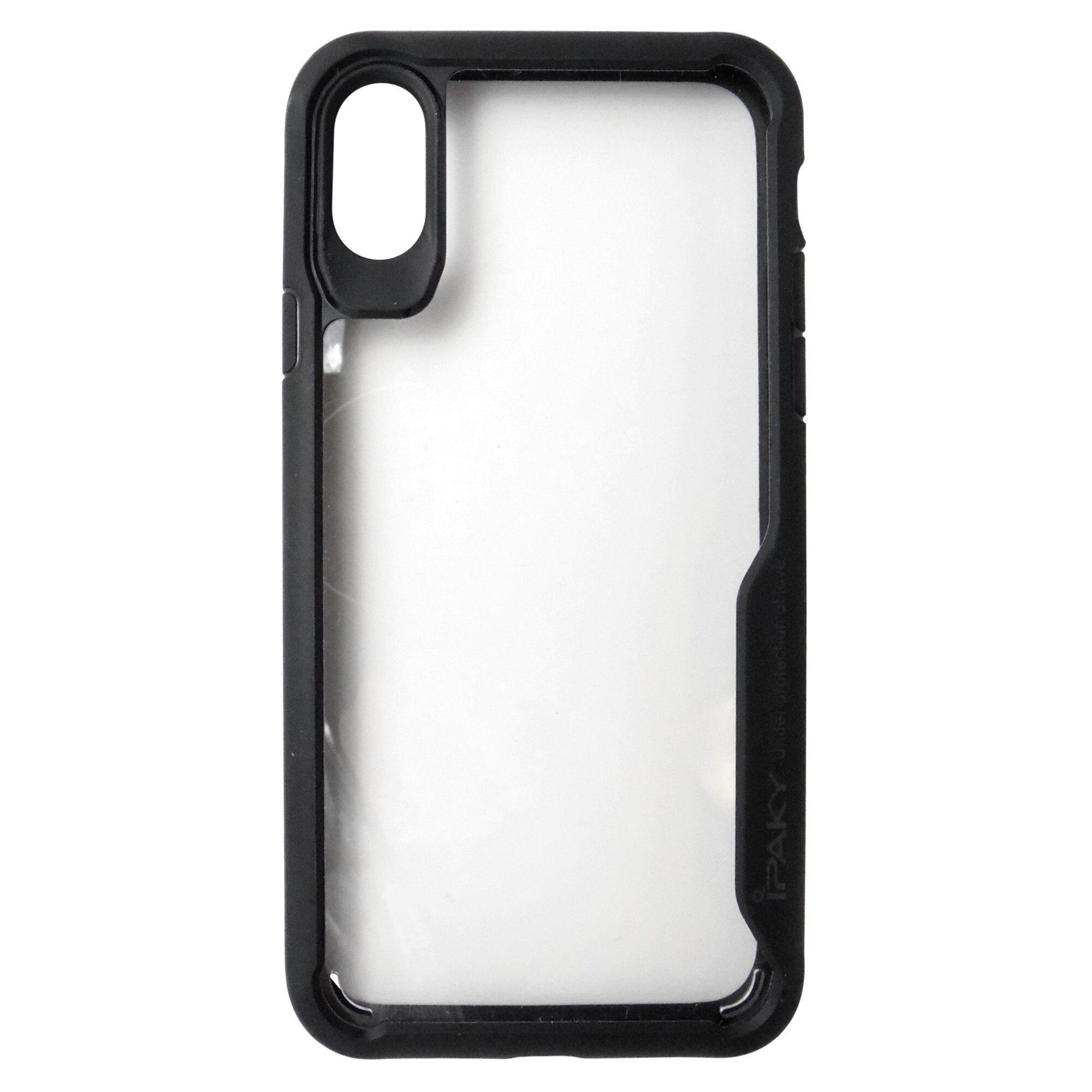 Husa tip capac spate iPaky Survival plastic transparent + silicon negru pentru Apple iPhone X, XS