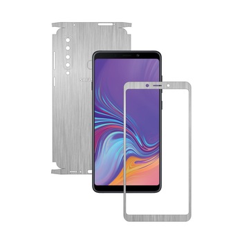 Samsung Galaxy A9 (2018) - Brushed Argintiu - 360 Cut - Folie de protectie Carbon Skinz, Skin Adeziv Full Body Cover pentru Rama Ecran,Carcasa Spate si Laterale