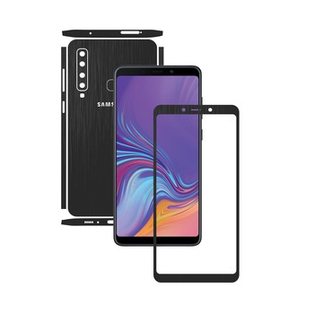 Samsung Galaxy A9 (2018) - Brushed Negru - Split Cut - Folie de protectie Carbon Skinz, Skin Adeziv Full Body Cover pentru Rama Ecran,Carcasa Spate si Laterale Samsung Galaxy A9 (2018) - Brushed Negru - Split Cut - Folie de protectie Carbon Skinz, Skin Adeziv Full Body Cover pentru Rama Ecran,Carcasa Spate si Laterale