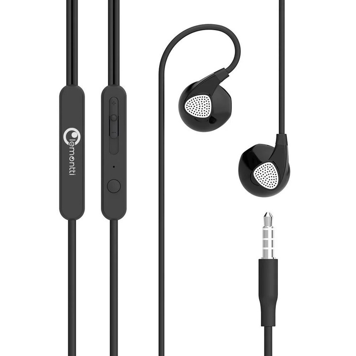 Casti audio Lemontti Ripple, 3.5 mm, Negru