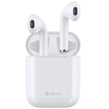 Casti bluetooth Devia Air, BT 5.0, Alb Casti bluetooth Devia Air, BT 5.0, Alb