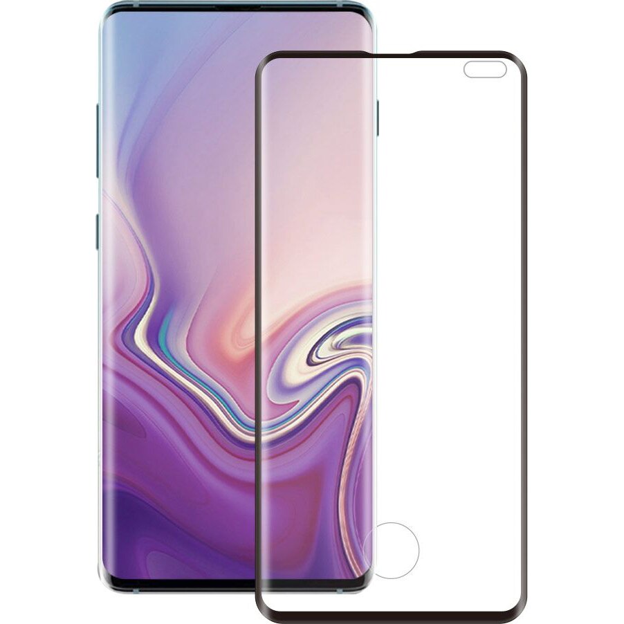 Folie de protectie Eiger Sticla 3D Edge to Edge pentru Samsung Galaxy S10 Plus G975, Negru
