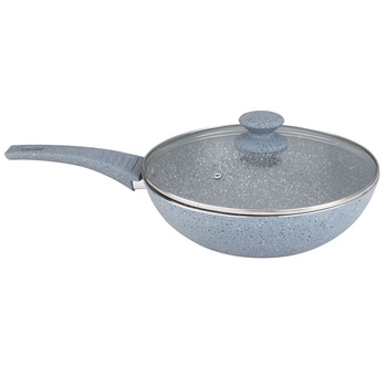 Tigaie wok 28 cm din aluminiu turnat GRUNBERG Gri Tigaie wok 28 cm din aluminiu turnat GRUNBERG Gri