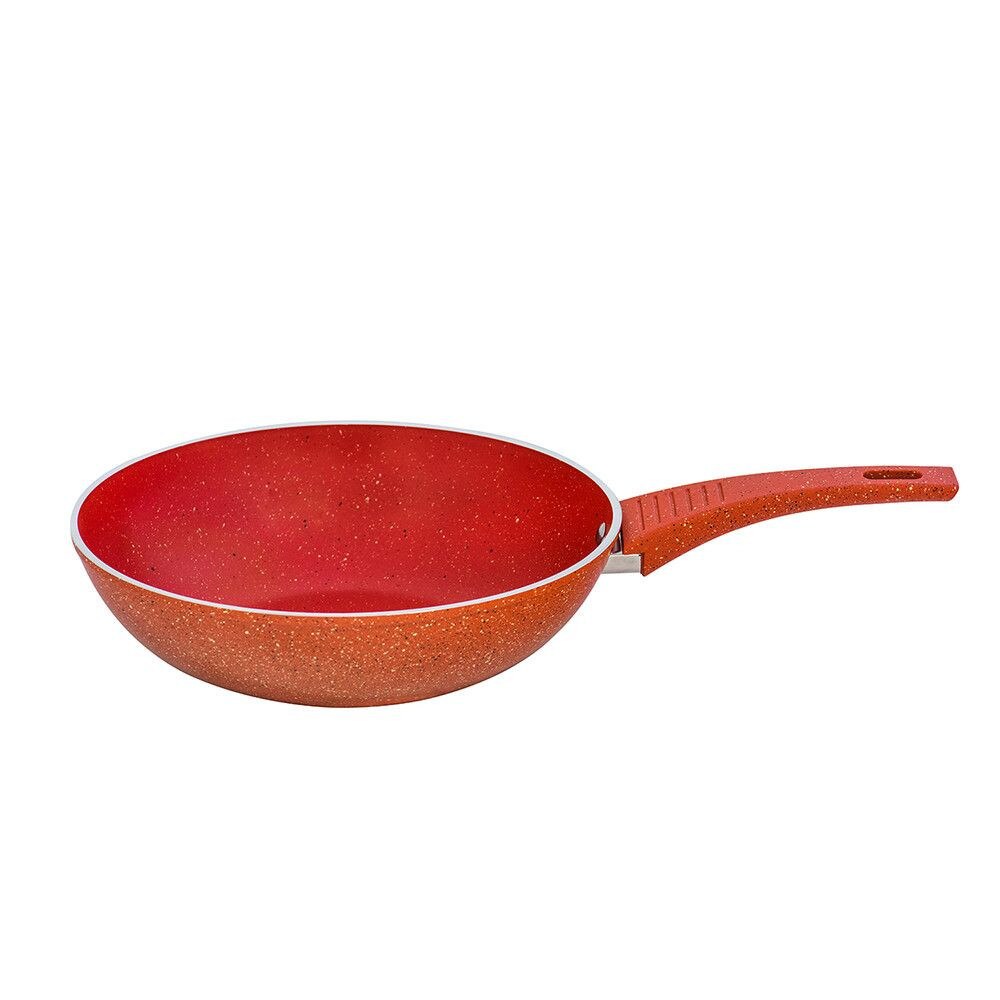 Tigaie Wok Aluminiu Turnat Grunberg 28 Cm Interior Ceramica Marmorata