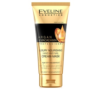 Crema-masca de maini, Eveline Cosmetics, Argan & Macadamia, 100ml Crema-masca de maini, Eveline Cosmetics, Argan & Macadamia, 100ml