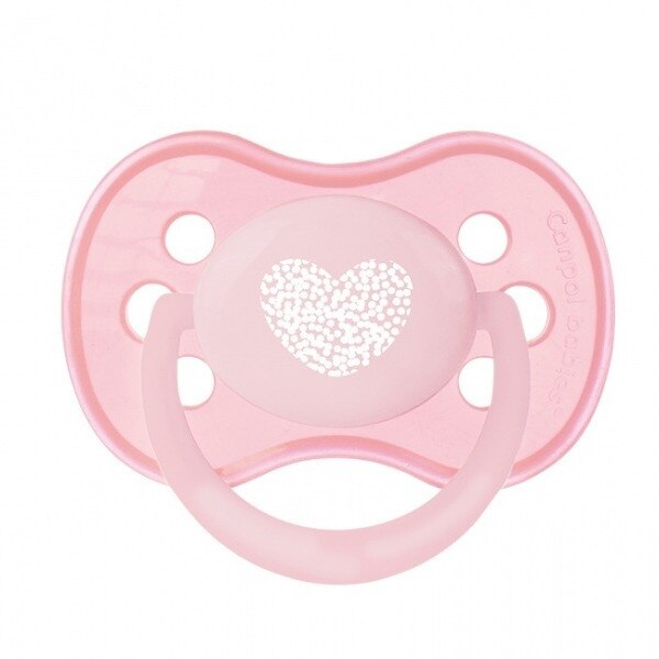 Suzeta silicon simetrica 0-6 luni, roz, Canpol 22/416