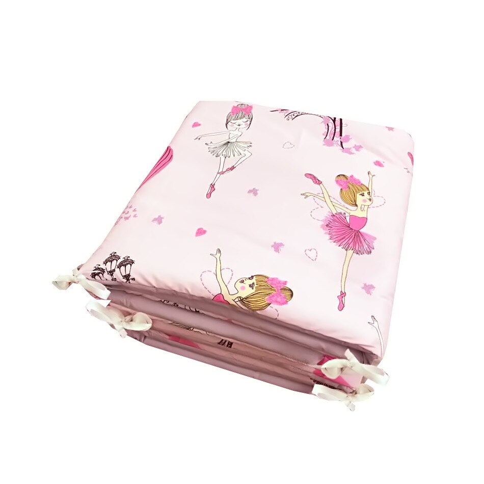 Set 4 aparatori protectii laterale pat pufoase 140x70 cm h35 cm Deseda Balerine