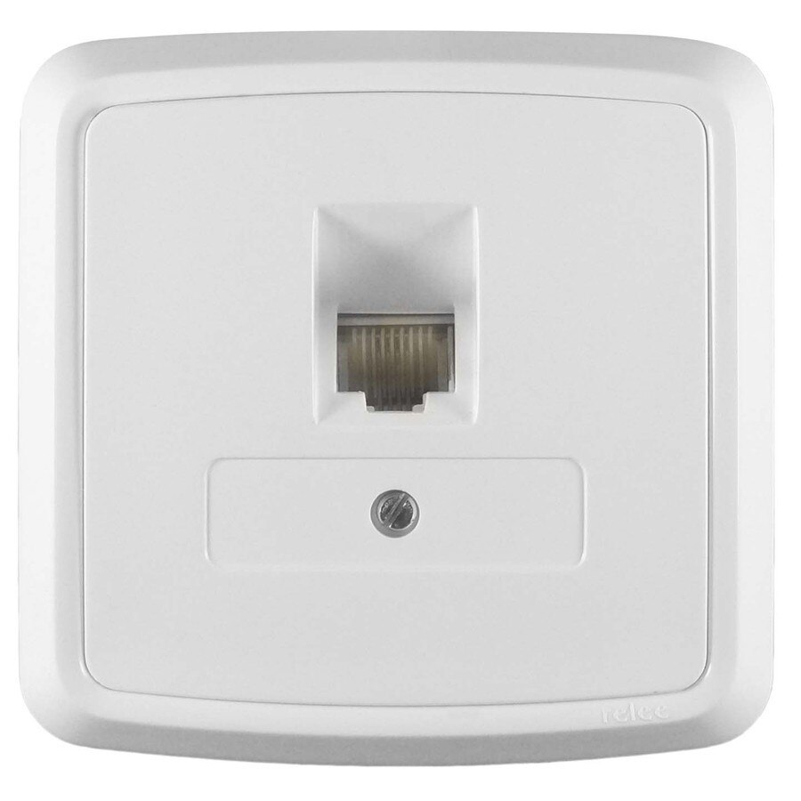 Priza telefon, Elegant, simplam, incastrata, rama inclusa, culoare alba