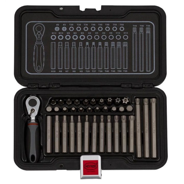 Trusa biti 37 piese (hexagonale, torx, M si clichet) 335.00 Heyner