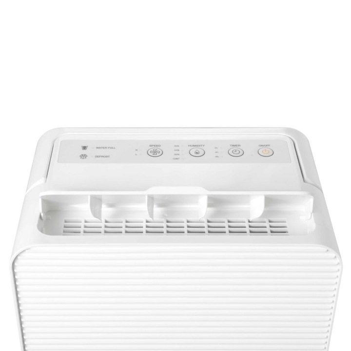 Dezumidificator Woods MDK11 Capacitate 10 litri/zi, silentios, setare umiditate, afisaj electronic, timer, 3 ani garantie