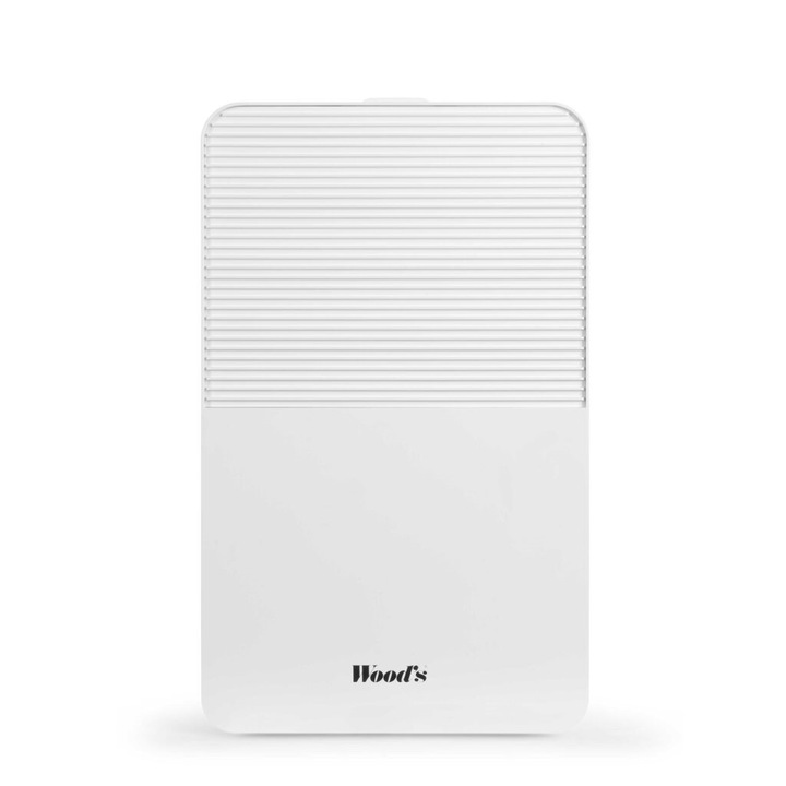 Dezumidificator Woods MDK11 Capacitate 10 litri/zi, silentios, setare umiditate, afisaj electronic, timer, 3 ani garantie