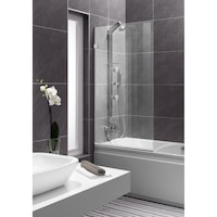 Paravan cada Ravana® Elegance INOX, sticla clara, securizata, 70x140 cm