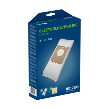 Sac aspirator Perfect Bag Worwo ELMB01K, 4 saci + 1 filtru aspiratie, pentru aspiratoare Electrolux Philips Sac aspirator Perfect Bag Worwo ELMB01K, 4 saci + 1 filtru aspiratie, pentru aspiratoare Electrolux Philips