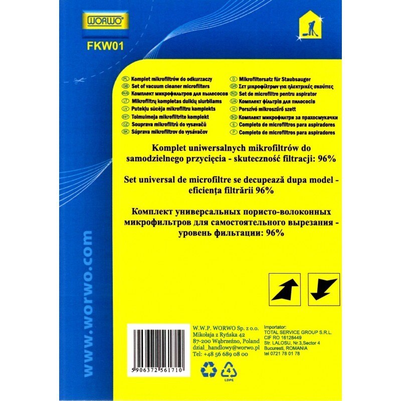 Set universal de filtre pentru aspirator Worwo FKW01K