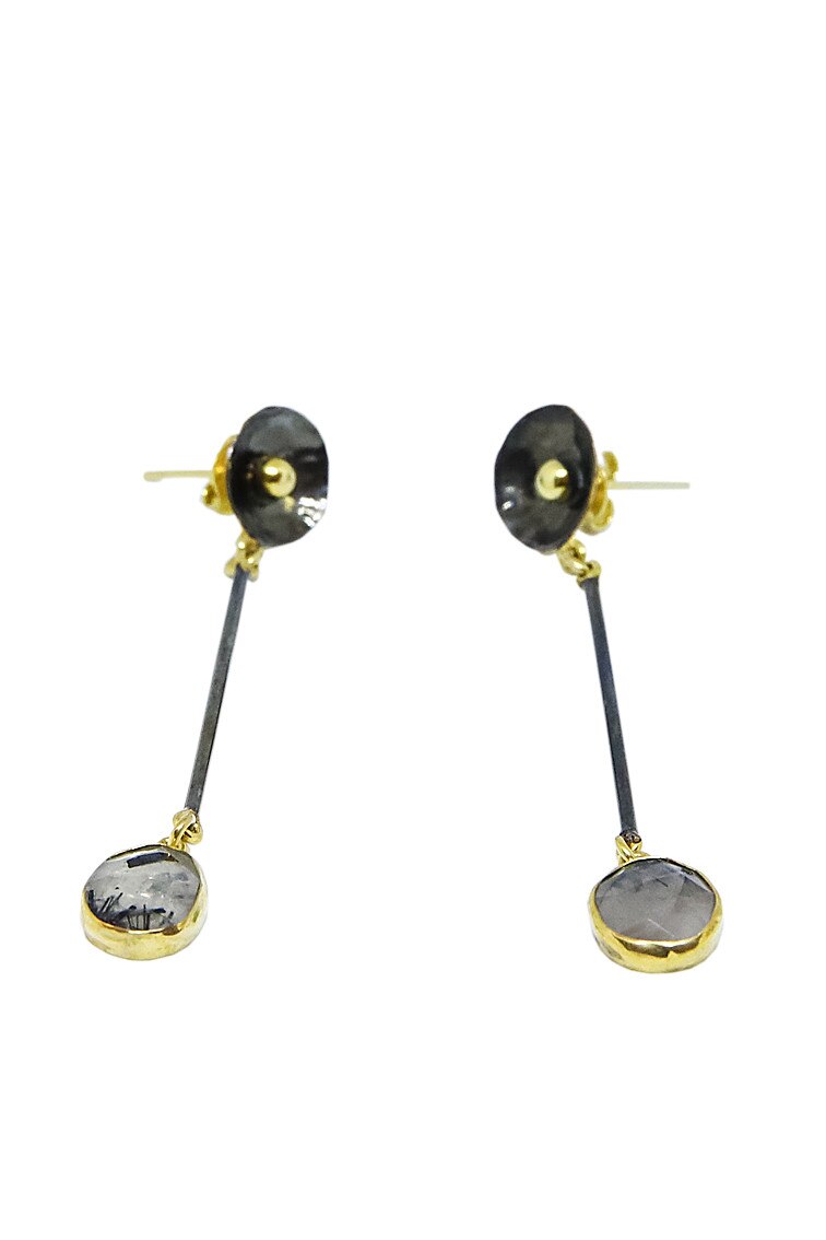 Cercei din argint 925 cu Cuart Rutilat